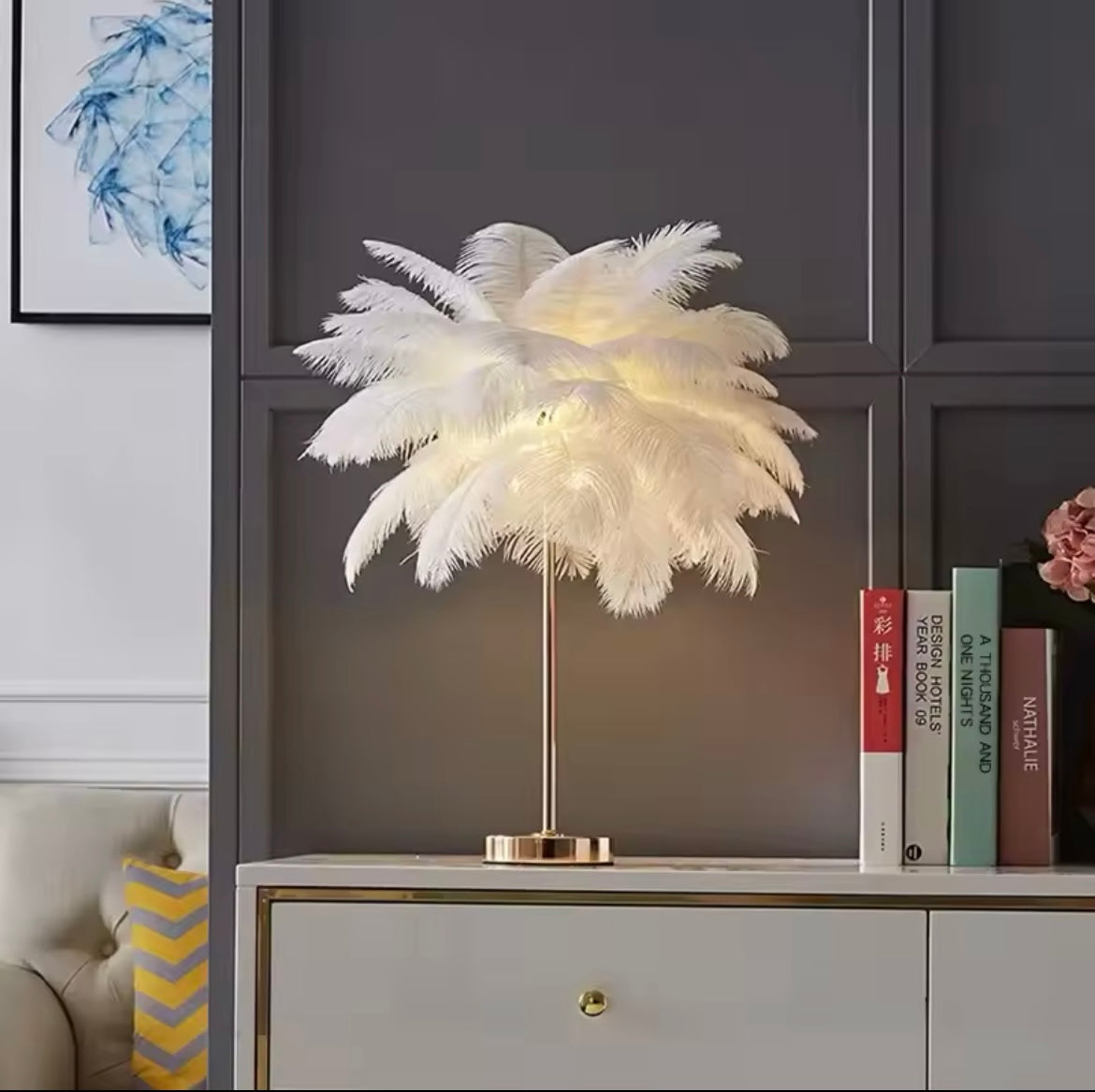 Feathers table lamp