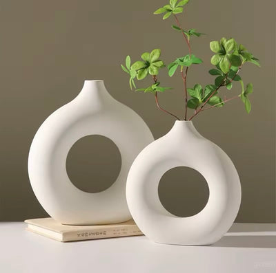 Imitation Ceramic Pure White Vase Decorative