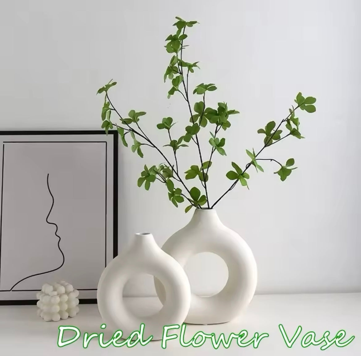 Imitation Ceramic Pure White Vase Decorative