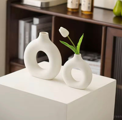 Imitation Ceramic Pure White Vase Decorative